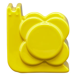 Orla Kiely Ceramic Snail Shaped Planter - Dandelion (Yellow)