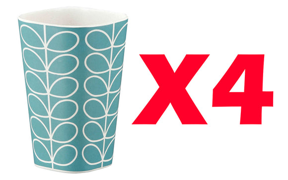 Orla Kiely Bamboo Tumblers - Linear Stem Sky (Set of 4)
