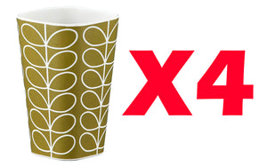 Orla Kiely Bamboo Tumblers - Linear Stem Dark Moss (Set of 4)