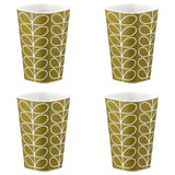 Orla Kiely Bamboo Tumblers - Linear Stem Dark Moss (Set of 4)