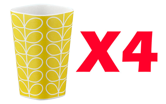 Orla Kiely Bamboo Tumblers - Linear Stem Corn (Set of 4)