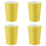 Orla Kiely Bamboo Tumblers - Linear Stem Corn (Set of 4)