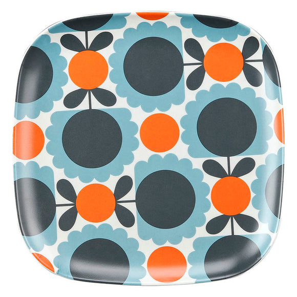 Orla Kiely Bamboo Side Plate - Scallop Flower Sky