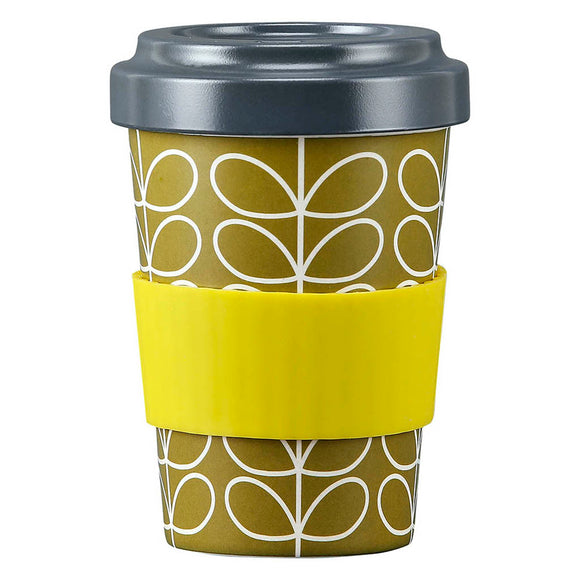 Orla Kiely Bamboo Travel Cup - Linear Stem Dark Moss