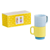 Orla Kiely Set of 4 Ceramic Stacking Mugs - Pressed Flower Multi Colours