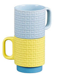Orla Kiely Set of 4 Ceramic Stacking Mugs - Pressed Flower Multi Colours