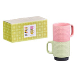 Orla Kiely Set of 4 Ceramic Stacking Mugs - Pressed Flower Multi Colours