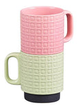 Orla Kiely Set of 4 Ceramic Stacking Mugs - Pressed Flower Multi Colours
