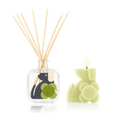 Orla Kiely Dog Moulded Scented Candle and Reed Diffuser Gift Set - Green Fig & Cedar Wood