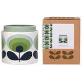 Orla Kiely Ceramic Storage Jar with Lid (1 Litre) - 70s Oval Flower Green