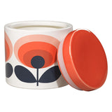 Orla Kiely Ceramic Storage Jar with Lid (1 Litre) - 70s Oval Flower Orange