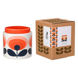 Orla Kiely Ceramic Storage Jar with Lid (1 Litre) - 70s Oval Flower Orange