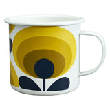 Orla Kiely Set of 4 Enamel Mugs (500ml) - 70s Oval Flower Assorted Colours