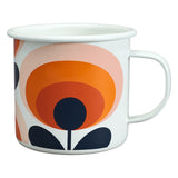 Orla Kiely Set of 4 Enamel Mugs (500ml) - 70s Oval Flower Assorted Colours