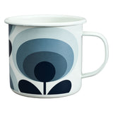 Orla Kiely Set of 4 Enamel Mugs (500ml) - 70s Oval Flower Assorted Colours