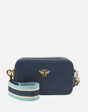 Alice Wheeler London Ladies Vegan Faux Leather Pimlico Camera Cross Body Bag - Navy Blue