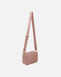 Alice Wheeler London Ladies Vegan Faux Leather Quilted Soho Camera Cross Body Bag - Pink