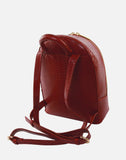 Alice Wheeler London Ladies Vegan Faux Leather Richmond Snake Print Backpack - Cherry