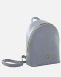 Alice Wheeler London Ladies Vegan Faux Leather Richmond Snake Print Backpack - Grey