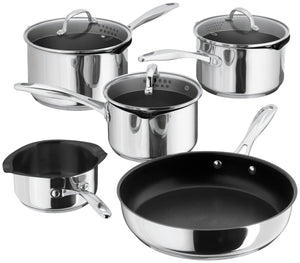Stellar 7000 5 Piece Non-Stick Stainless Steel Draining Saucepan Set (S7C1DNS)