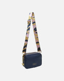 Alice Wheeler London Ladies Vegan Faux Leather Soho Camera Cross Body Bag - Navy (Design 1)