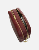 Alice Wheeler London Ladies Vegan Faux Leather Soho Camera Cross Body Bag - Plum (Design 2)