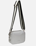 Alice Wheeler London Ladies Vegan Faux Leather Soho Camera Cross Body Bag - Silver