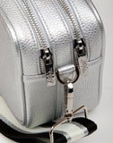 Alice Wheeler London Ladies Vegan Faux Leather Soho Camera Cross Body Bag - Silver