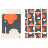 Orla Kiely Set of 2 Tea Towels - Orange Elephant