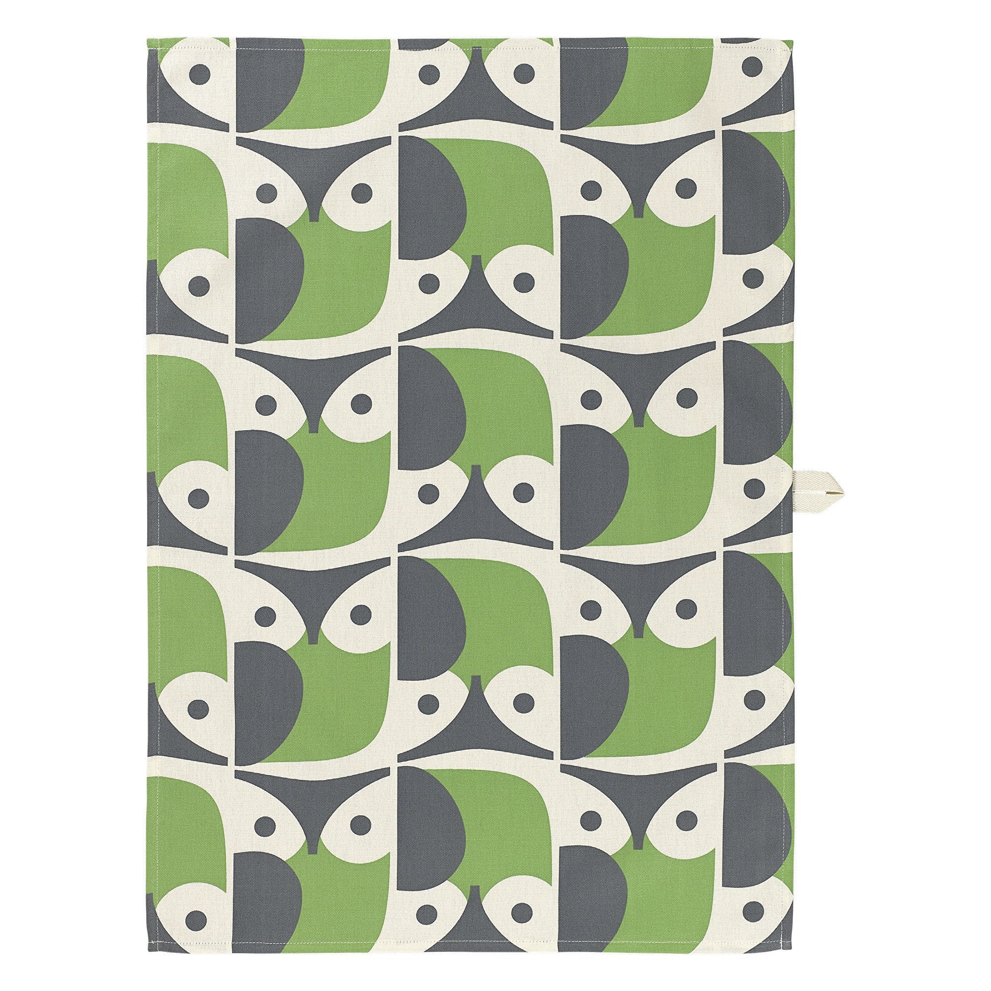 Orla Kiely Set of 2 Tea Towels Green Owl Babylon Emporium