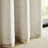 Orla Kiely Trio Stem Ochre Eyelet Lined Curtains