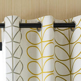 Orla Kiely Trio Stem Ochre Eyelet Lined Curtains